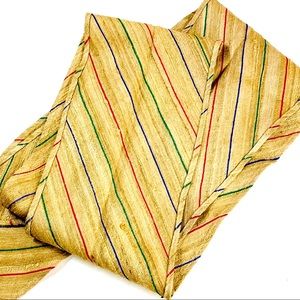 Vintage Silk Striped Scarf Belt Red Blue Green Tan